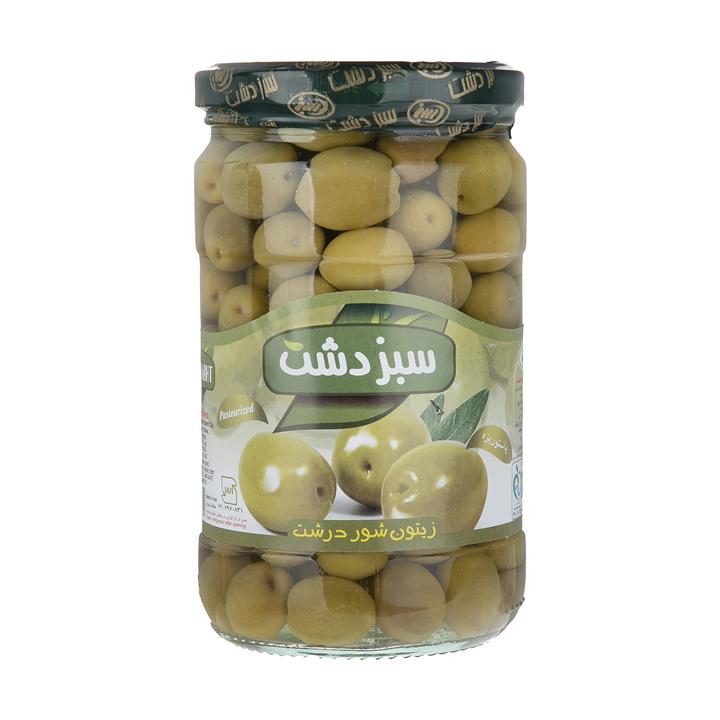 زیتون شور درشت سبز دشت مقدار 680 گرم Sabz Dasht Special Salty Olive 680gr